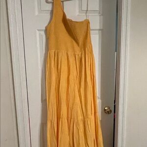 Nine West Mustard Yellow Textured Dress
